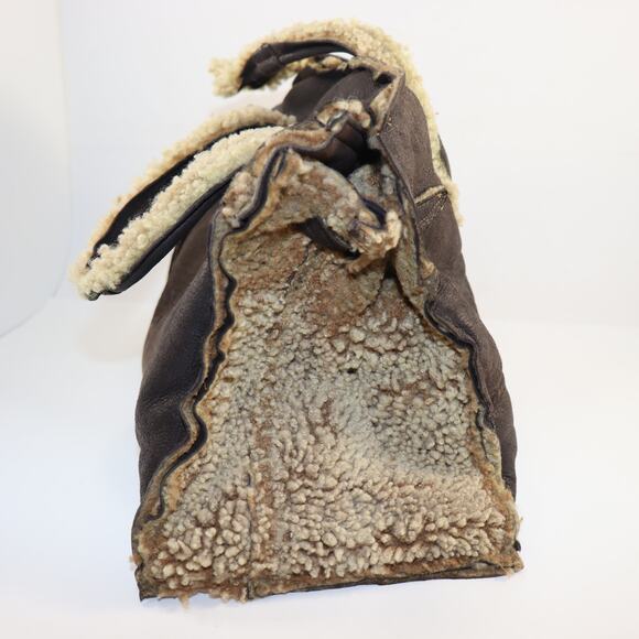 Handmade Shearling Bag from Repurposed Coat - Picture 4 of 8